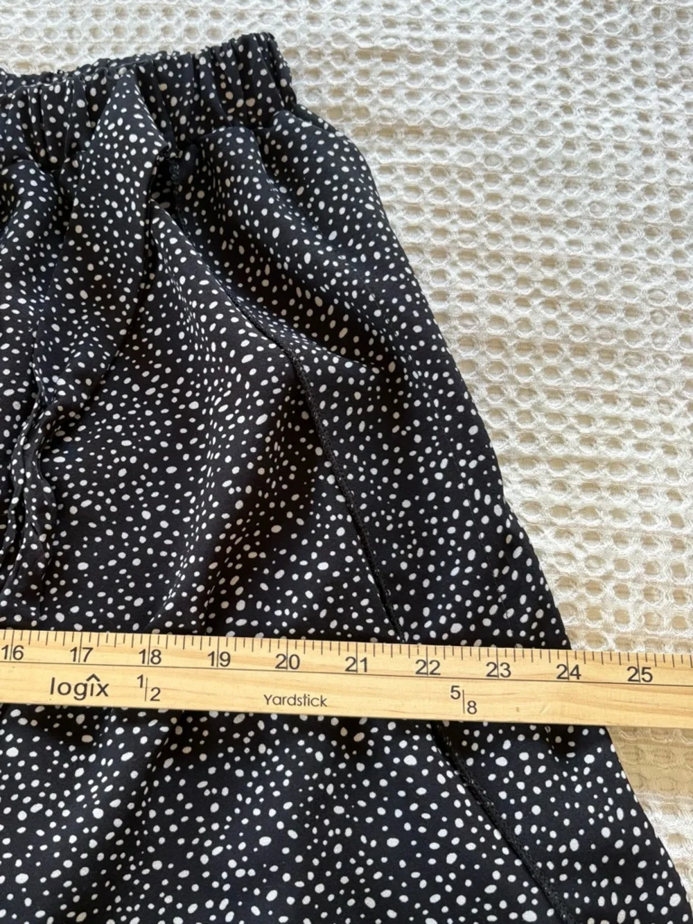 SHEIN Curve 0XL High Slit Speckled Wide Leg Pants Faux Maxi Skirt Tie Waist Boho - Picture 10 of 15